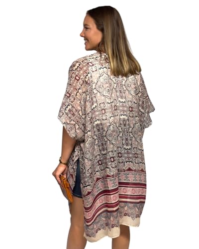 Image of Humble Hilo Womens Kimono Cardigan Sleeveless Lightweight Cover Up Casual & Flowy, 2 Sizes