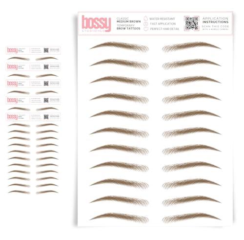 5 Pack Temporary Eyebrow Tattoos Waterproof Eyebrow Stickers, False Tattoos