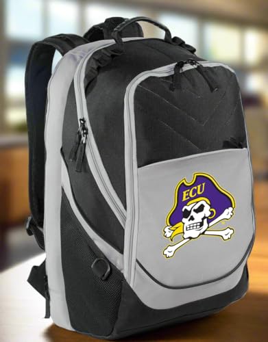 Image of Broad Bay East Carolina University Backpack | Official ECU Pirates Logo, Padded Laptop Computer Section, Premium 600 Denier Nylon Fabric,