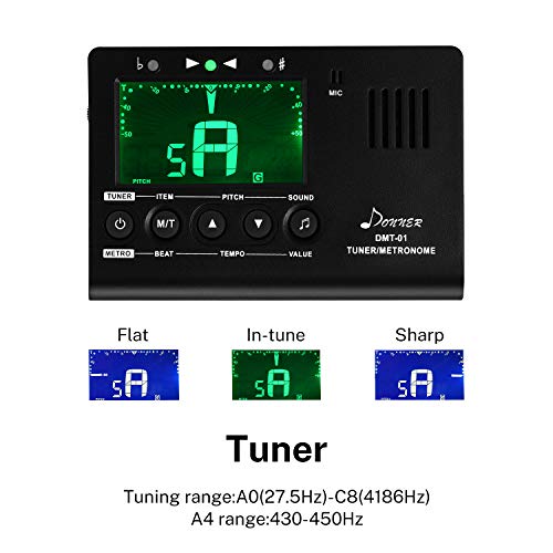 image for Donner Metronome Tuner for All Instruments - Guitar, Bass, Violin, Uku