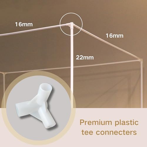 Beyeutao BF-001-001 Canopy Bed Frame Twin White Four Poster Bed Frame Metallic Four Poster Bed Curtains Frame 4 Poster Mosquito Net Frame Indoor. thumb #1