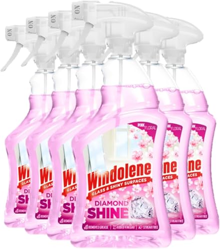 6 x Windolene Diamond Shine Window & Glass Spray Window Cleaner Pink 750ml Bulk Buy 750.00 ml (Pack of 6)