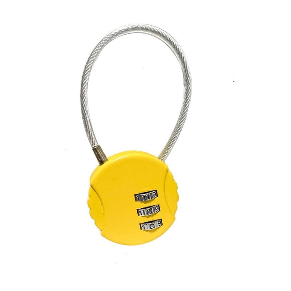 Gnyvzxplq Yellow-C Suitcase Locks, Mini Travel Luggage Security Resettable 3-Dial Combination Padlock Zinc Alloy Multicolor(Yellow-C)
