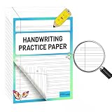 Forrafun 200 Sheets Handwriting Practice Lined Paper 8.5 x 11' Double Lined Notebook Paper Loose Leaf Exercises Composition for 3 Ring Binder for Kids Kindergarten Adult Writing