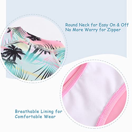 Image of Girls 3 Piece Swimsuits Set Long Sleeve Rash Guard Tankini Bathing Suits for Girls Beach Swimwear Set 3-16 Years