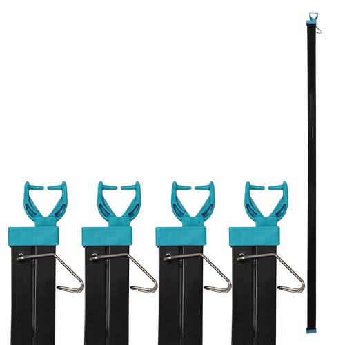 BudgetBuy 8FT Washing Line Prop – 2.5M Extendable Clothesline Support Pole - Heavy Duty Metal Telescopic Laundry Support Line, Ideal for Garden and Outdoors (4 X 2.5M)