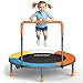 Trampolin Kinder, Ø 91cm Minitrampolin mit Verstellbarer Griff, Kindertrampolin Max 68 kg, Fitness Trampolin Indoor Outdoor, Gartentrampolin für Kleinkindern, Jungen, Mädchen ab 3 4 5 6 Jahren