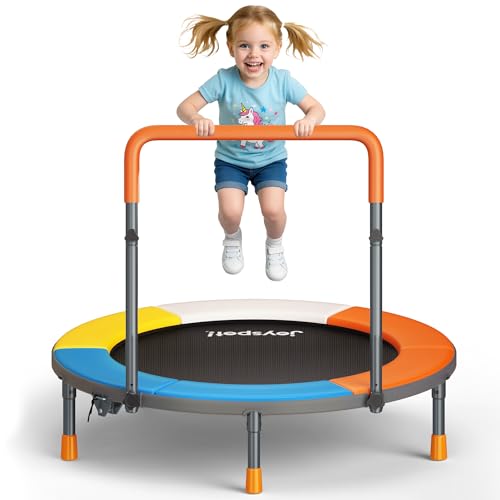 Trampolin Kinder, Ø 91cm Minitrampolin mit Verstellbarer Griff,...