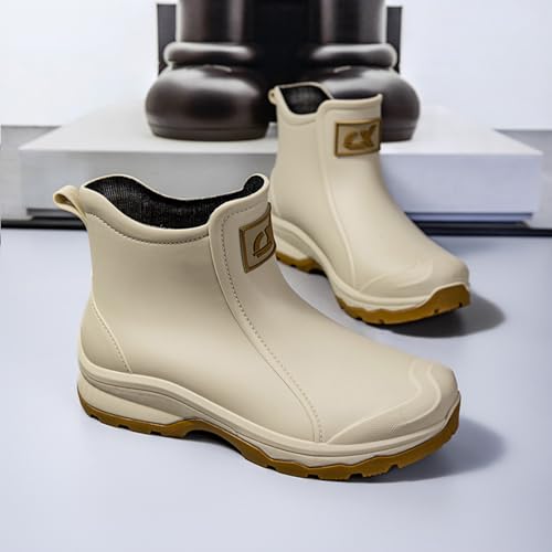 Image of Nutropa Waterproof Short Rain Boots for Men Lightweight Comfortable Garden Shoes Chelsea Ankle Rain Shoes