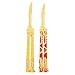 Papillon Couteau Formateur Épées Pratique: 2Pcs Martial Arts Couteaux Couteau Pliant Outil Unsharpened Dragon Terne Balisong Formateur Jaune Rouge