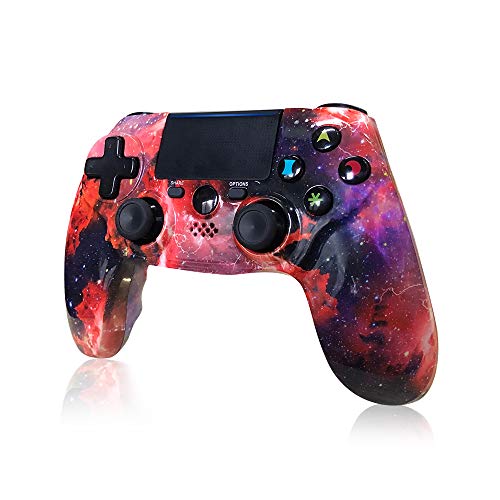 Mando PS4 Inalámbrico Galaxy Style Dual Shock 4 Six-Axis Gaming para Playstation 4 / PS4 Pro con función de Audio,Mini LED Indicador,Cable USB y Antideslizante (Galaxy)