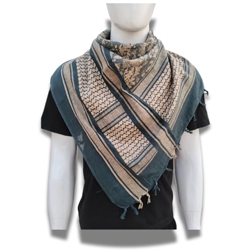 Image of Cotton Shemagh Keffiyeh Scarf - Lightweight Tactical Desert Head Neck Wrap, Sun Protection Outdoor Scarf for Summer Hiking