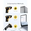 Inateck 2D Barcode Scanner Bluetooth, Barcode Reader with 2.4Ghz Smart Base, Screen Scanning, BCST-54 Black (Pack of 2)
