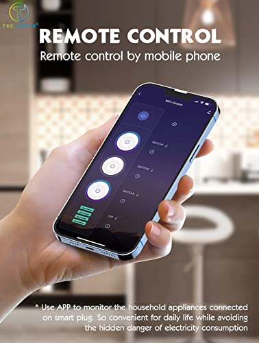 Image of T Teclusive Smart Power Strip WiFi Extension Board with Type C USB Ports | 2500w 3 Power Sockets with 30w USB C PD QC Fast Charging | 100V-250V Surge | App Control with Timer | Alexa Supported