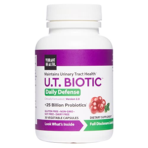 Vibrant Health, U.T. Biotic, Probiotic Support for Bladder and Urinary Health, 30 Capsules