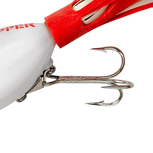 Arbogast Hula Popper Topwater Fishing Lure, White/Red Head, G770 (1 3/4 in, 1/4 oz)