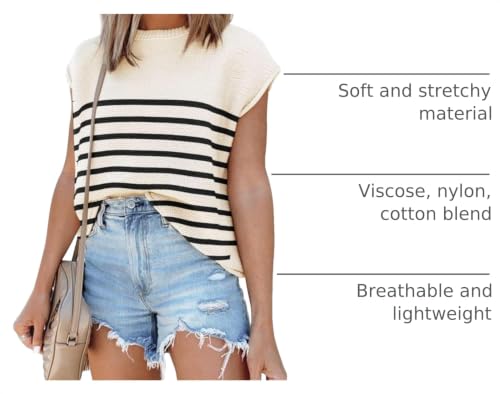 Image of Disamer Cap Sleeve Knit Sweater Tops Sleeveless Vest 2026 Spring Clothes Oversized Summer Tank Trendy Short Sleeve T Shirts