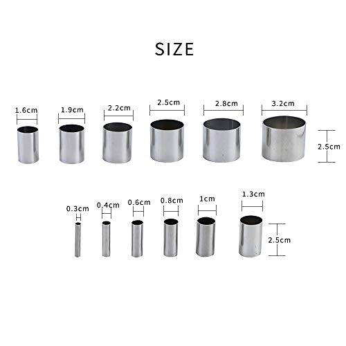 Fireboomoon 12 PCS Hole Hollow Punch Cutter Set with Storage Case,Stainless Steel Round Circle Ring Clay Cutters Ceramics Dotting Baking Indentation Mold Tools for Polymer Clay Pottery Handmade Craft2