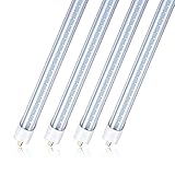 T8 65W 8FT FA8 Base Led Shop Lights Bulb Tube,Single Pin 150W Fluorescent Lamp Replacement Dual-Ended Power, Cold White 6000K, 7800LM, Clear Cover, AC 85-277V 20 Pack