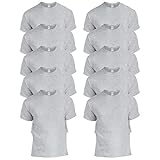 Gildan Men's Heavy Cotton T-Shirt, Style G5000, Multipack, Ash Grey (10-Pack), Medium
