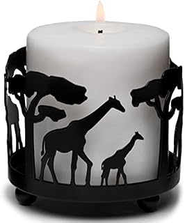 JJ PRIME - Giraffe Candle Holder for Room Decor | Safari Animal Candle Holders For Living Room | Black Candle Holders - Pillar Candle Stand Home Decor Accessories Living Room (Giraffe Design)