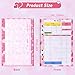 Toplive 7 Pack A5 Planner Inserts Monthly Weekly Planner Refills Paper 6 Ring Expense Budget Sheets with Cash Envelopes Divider Ruler Stickers, for A5 Planner Binder Cover, Pink Heart