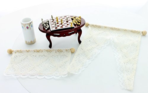 Preisvergleich Produktbild Couchtisch, Schachspiel, Gardinen und Schirmständer