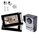 Excellente performance : ce kit d'interphone vidéo est équipé d'un écran LCD TFT de 7 pouces. Elle est sans rayonnement, économe en énergie et dispose d'un format grand écran haute résolution avec un angle de vision de 92°. La distance de transmission d'image est d'environ 200 mètres