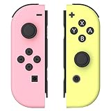 Controllers Compatible with Nintendo Switch, Wireless Switch Controllers Gamepad Supports Dual Vibration/Motion Control/Screenshot/Wake-up (Pink and Yellow)