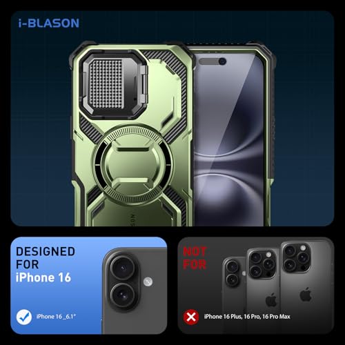 i-Blason Armorbox for iPhone 16 Case MagSafe with Camera Cover Stand, Green by i-Blason - Used condition - Image 2
