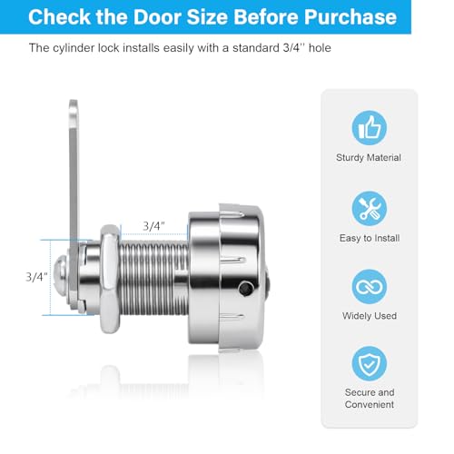 scottchen PRO RV Baggage Compartment Door Combination Lock Silver for 3/4'' Thick Door, Cylinder Lock for RV Compartment Storage Baggage Unit-4PCS by scottchen PRO - Image 2