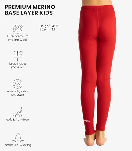 Merino Wool Base Layer Kids - Midweight Merino Wool Long Johns for Kids - Unisex Thermal Pants2