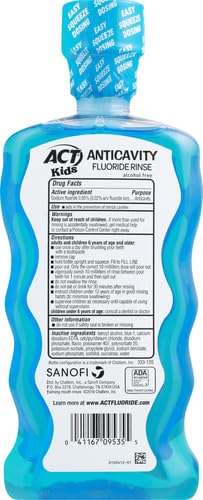 Image of ACT Kids Anticavity Fluoride Rinse Pineapple Punch 16.9 fl. oz. Accurate Dosing Cup, Alcohol Free (Pack of 2)