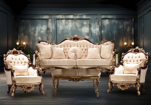 Image of Wooden Sofa Set Carving for Living Room (5 Seater Sofa @1)