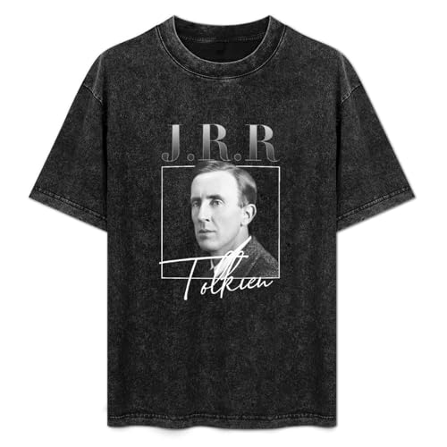 Photo de J.R.R Tolkien Retro Mens T-Shirt Casual Cotton Unisex Black Tees Tops 3XL