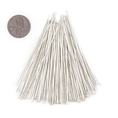 Thebeadchest Silver 21 Gauge 2.5 Inch Head Pins (Approx 100 Pieces) #TOP1
