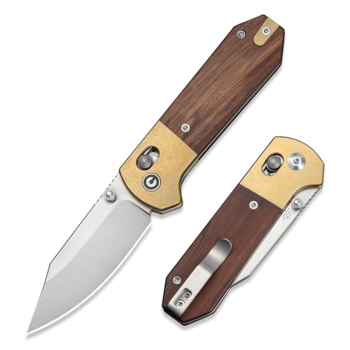 Image of CIVIVI Yonder Clip Point 2.88 inch 14C28N Pocket Knife EDC Wood /Brass C25026-1 | Ambidextrous Carry, Smooth Action, Pocket-friendly, Crossbar Lock Mechanism