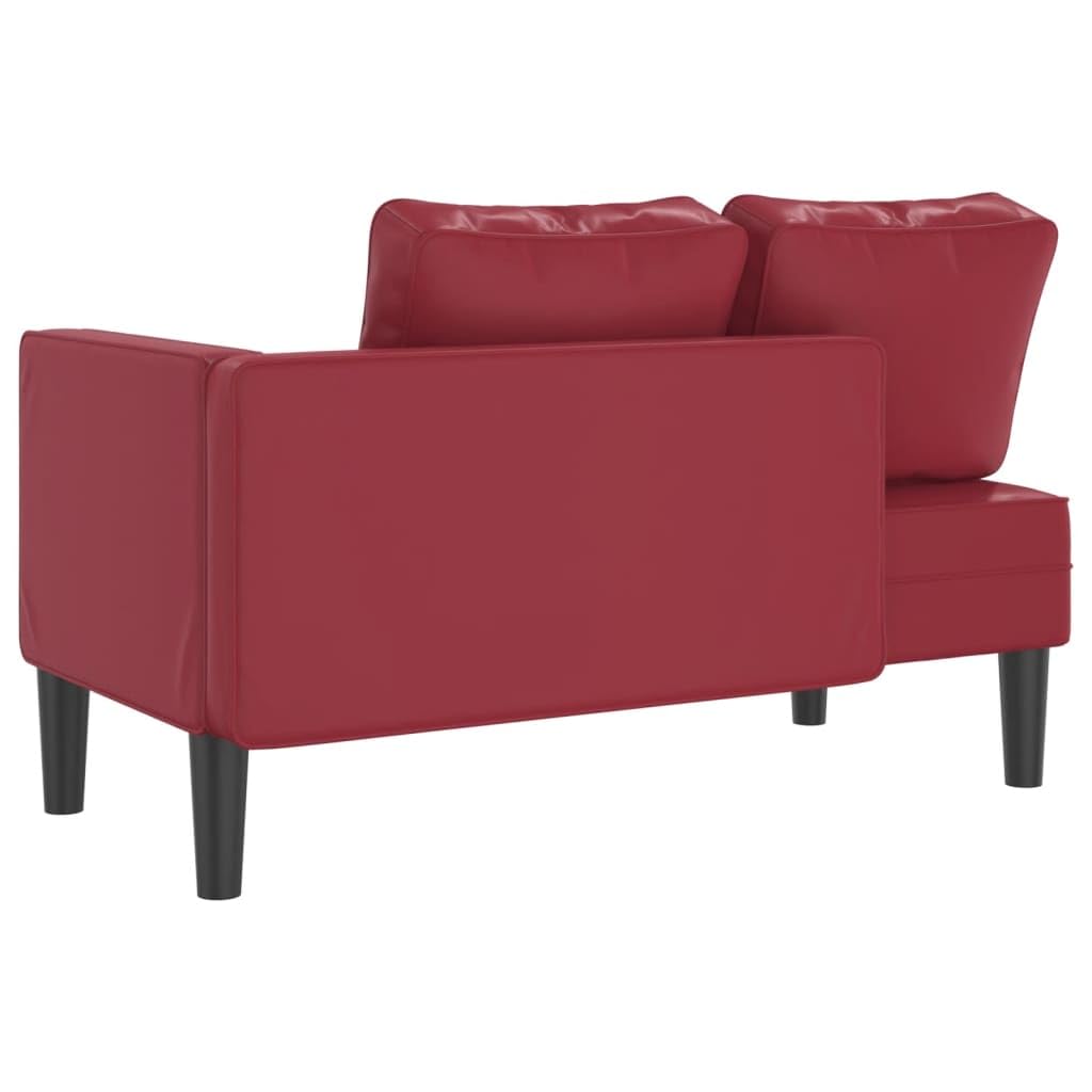 Willood Chaiselongue mit Kissen Weinrot Kunstleder Relaxliege Liegesessel Sessel Lounge Relaxsessel Liegestuhl Loungesessel Sesselliege Komfortliege