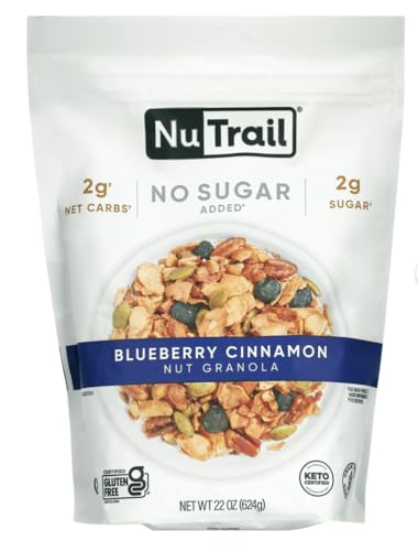 Low Karb NuTrail, Keto Blueberry Nut Granola Healthy Breakfast Cereal, Low Carb Snacks & Food, Almonds, Pecans, Coconut and More, 2g Net Carbs, 1.37 lb, 22 Oz image 5