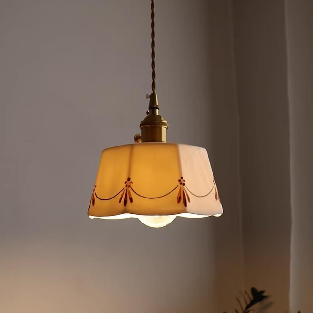 Dario in Ceramica Semplice e Creativo OU, da a Sospensione a Testa Sina con Sorgente Luminosa E27, da a Sospensione da soffitto per Comodino da Camera da Letto, da da soffitto