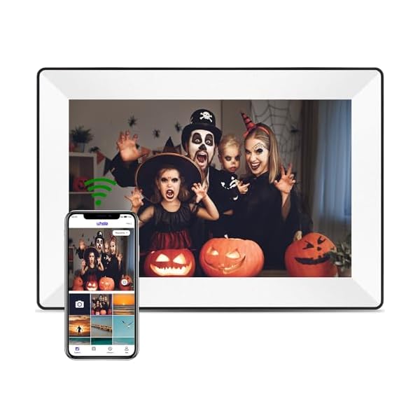 10.1 Inch Digital Picture Frame WiFi Smart Digital Photo Frame 16GB Free Storage 1280 * 800 IPS HD Touch Screen Picture Frame Share Photos/Videos Instantly via Uhale App from Anywhere