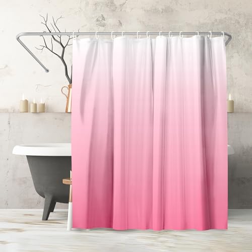 Americanflat 71x74 Pink Ombre Shower Curtain -...