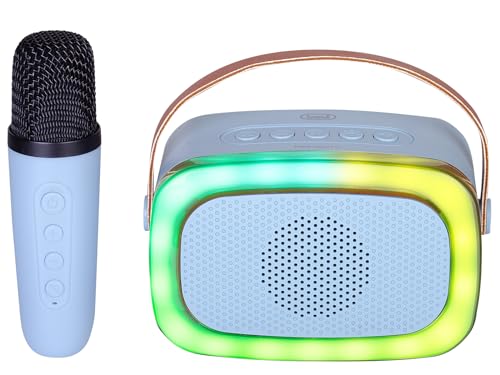 Enceinte nomade karaoké pour éviter les pannes de batterie en fête Trevi XR 8A01 bleue