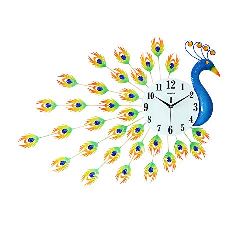 Horloge décorative moderne paon au design artistique haut de gamme
