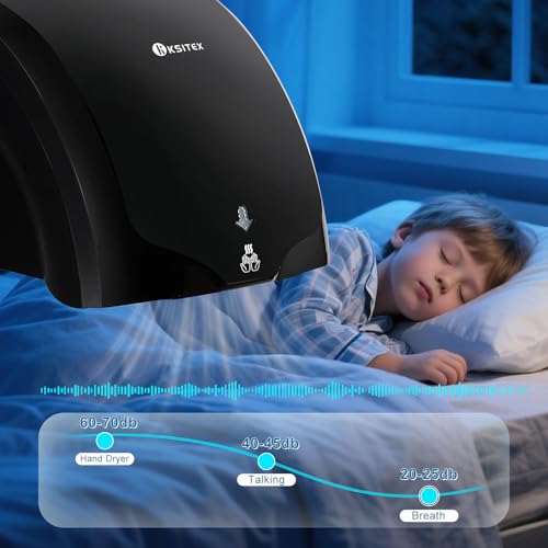 KSITEX Händetrockner, Automatischer Hochgeschwindigkeits-Händetrockner, Gewerblicher Elektrischer Trockner, Wandmontiert für Badezimmer, Küche und Toilette, 1400 W, Schwarz