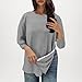 Shoulder Surgery Shirts for Women Post Op Adaptive Clothing PullLoose Fit Long Sleeve Top for Fall Winter Wear Light Gray