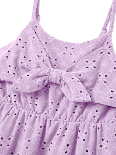 Image of IFFEI Mommy and Me Matching Dresses Womens Eyelet Lace Midi Sundress Sleeveless Summer Dress for Casual Holiday Outfits