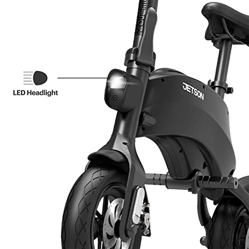 Jetson LX10 Folding Electric Bike | Includes Easy Folding Mechanism | 250 Watt Motor| Top Speed of 15.5 mph | Twist Throttle | 10\" Wheels | with Pegs, Black, (JLX10-BLK)