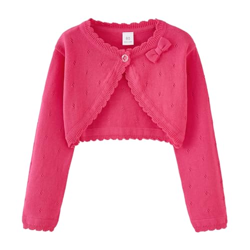 Cardigan for Girls Long Sleeve Knitted Sweaters Bolero Ruffle Sweater Fall Winter Cropped Jacket Cover Up Tops
