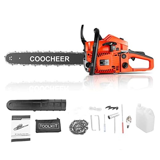 COOCHEER 62CC Gas Powered Chain saws, 20Inch 3.5HP 2-Stroke Gasoline Chain Saw with for Tree Stumps, Limbs, Tree Felling, and Firewood Cutting(Orange 2022 Updated)